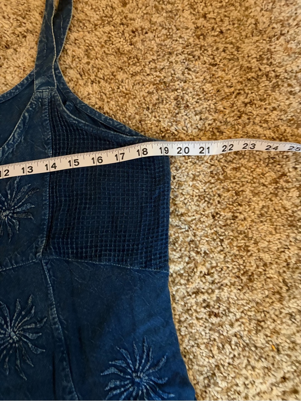 Vintage Raya Sun Blue Denim Button-Front Sunburst Dress - Picture 12 of 14